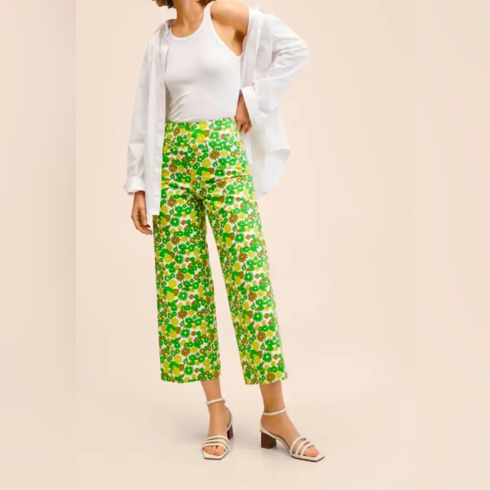 ❌❌SOLD❌❌Mango Printed culotte trousers, Floral print, Cotton-blend, Size 4